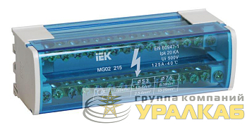 Шина на DIN-рейку в корпусе (кросс-модуль) ШНК 2х15 L+PEN IEK 