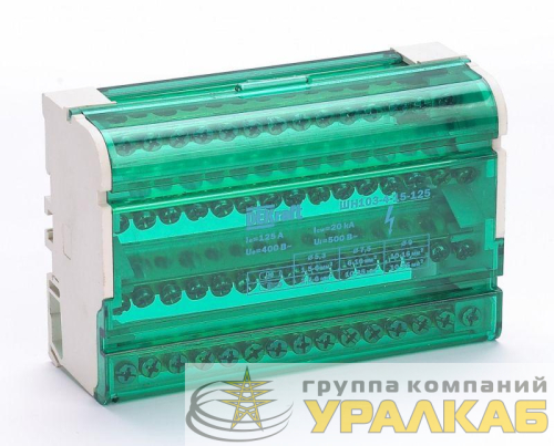 Кросс-модуль ШН-103 на DIN-рейку 4х15 групп 125А DEKraft 