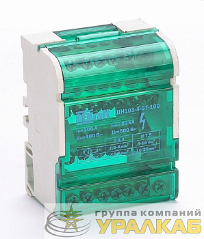 Кросс-модуль ШН-103 на DIN-рейку 4х7 групп 100А DEKraft 