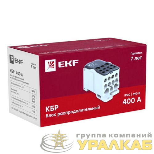 Блок распределительный КРОСС крепеж на панель и DIN КБР-400А EKF 