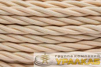 Провод ретро 2х1.5 матов. зол./песочн. (уп.50м) Bironi 