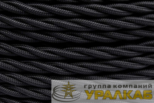 Провод ретро 2х1.5 матов. черн. (уп.50м) Bironi 