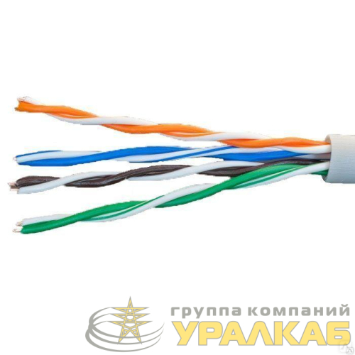 Кабель витая пара U/UTP кат.5E 4х2х24AWG solid CCA PVC сер. (м) Net.on 