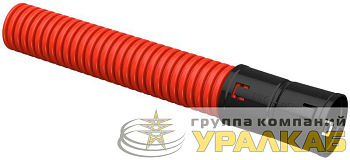 Труба гофрированная двустенная ПНД гибкая d50мм с муфтой красн. (уп.50м) IEK 