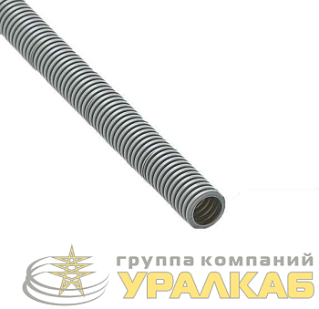 Труба гофрированная ПВХ легкая d20мм с протяжкой сер. (уп.100м) Ruvinil 