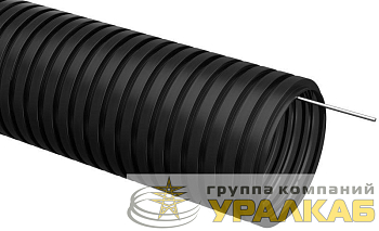 Труба гофрированная ПНД d40мм с протяжкой черн. (уп.15м) IEK 
