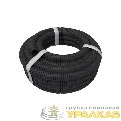 Труба гофрированная ПНД d20мм с протяжкой черн. (уп.100м) Rexant 