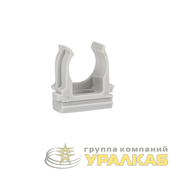 Держатель для труб (клипса) d16мм сер. (уп.100шт) Plast EKF 