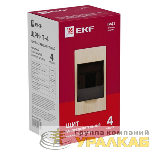 Щит ЩРН-П-4 IP41 светлое дерево PROxima EKF 