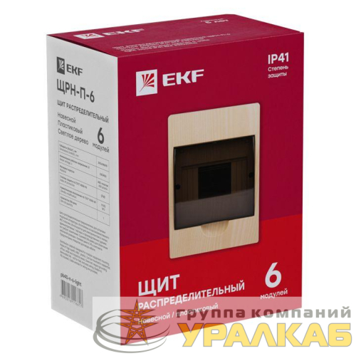 Щит ЩРН-П-6 IP41 светлое дерево PROxima EKF 