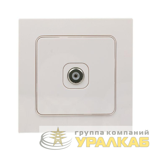 Розетка телевизионная TV 1-м Стокгольм 5-862МГц 75Ом механизм бел. PROxima EKF 