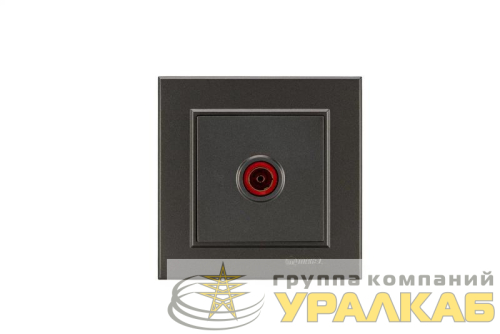 Розетка телевизионная проходная TV СП Karea 16А IP20 дым. металлик Makel 