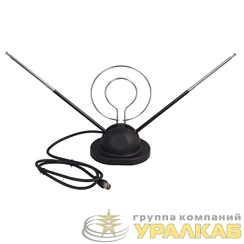 Антенна ТВ комнатная RX-105 телескопич. на подставке с кольцом VHF; UHF 47-860 MHz REXANT 