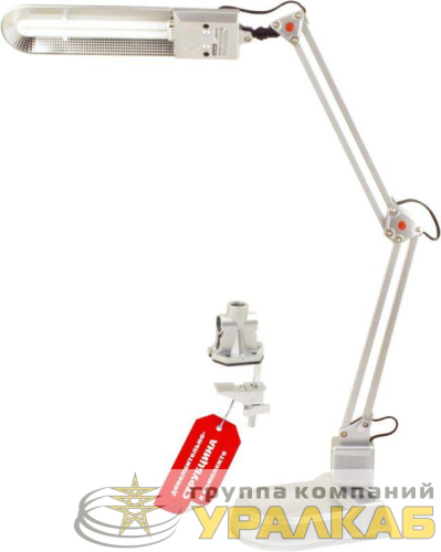 Светильник KD-017A настол. база + струбцина 230В 11Вт КЛЛ 2G7 серебр. Camelion 