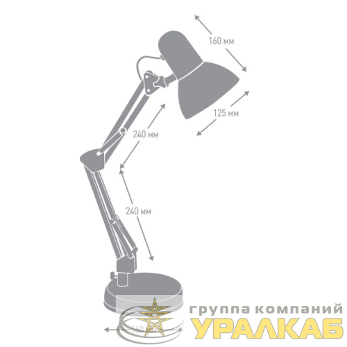 Светильник KD-313 C02 настол. 230В 60Вт E27 черн. Camelion 
