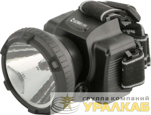 Фонарь аккумуляторный налобный LED5366 LED 2 режима 220В пластик. черн. (бокс) Ultraflash 