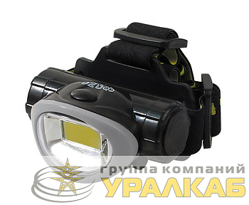 Фонарь налобный H5-L3W-gy COB 3Вт 7500К 3 режима работы: 100проц./50проц./мигающий IP44 3хAAA (не в компл.) (блист.) ФАZА 