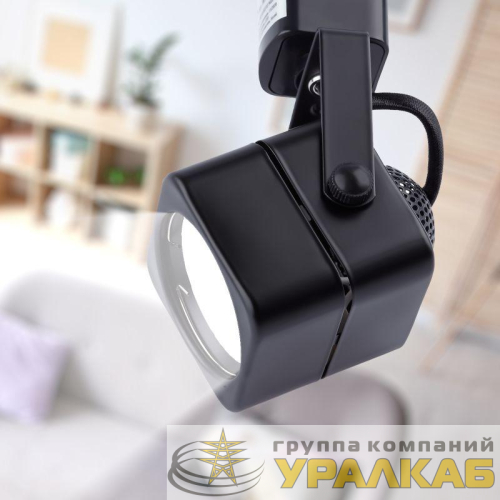 Светильник трековый TR10-GU10 MR16 1ф BK черн. Эра 