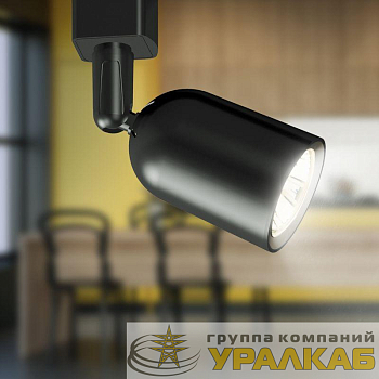 Светильник трековый TR41-GU10 BK MR16 1ф черн. Эра 