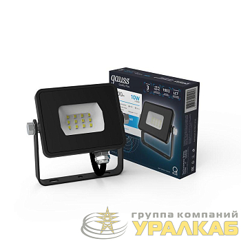 Прожектор светодиодный Qplus 10Вт 6500К IP65 1000лм 200-240В ДО черн. GAUSS 