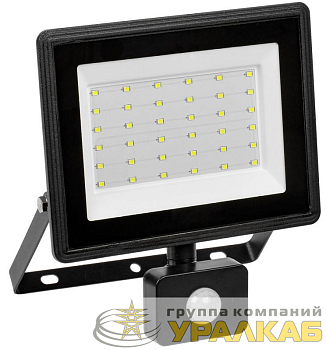 Прожектор светодиодный СДО 06-50Д 6500К IP54 с ДД черн. IEK 