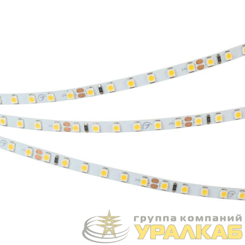 Лента светодиодная RT-A120-5mm 24V Warm 3000К 9.6Вт/м IP20 2835 узкая (уп.5м) Arlight 