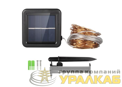Светильник светодиодный садовый SLR-G03-200Y нить 200 LED желт. на солнечн. батарее ФАZА 