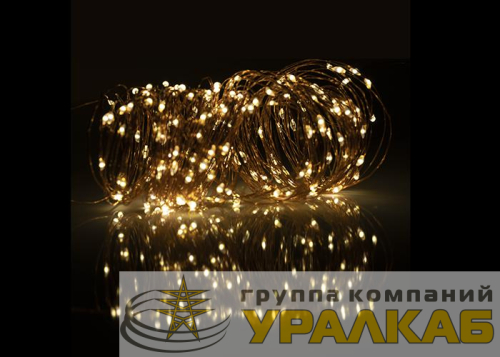 Светильник светодиодный садовый SLR-G03-200Y нить 200 LED желт. на солнечн. батарее ФАZА 