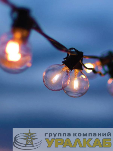 Гирлянда светодиодная 5м+2м шаг 50см 10LED тепл. бел. 220В уличная водонепроницаемая КОСМОС 