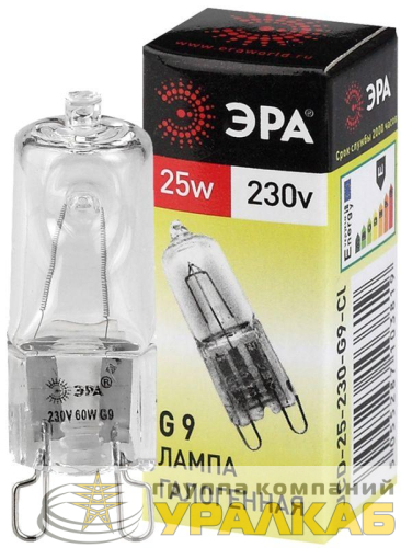 Лампа галогенная G9-JCD-25-230V-Cl 25Вт капсула G9 230В Эра 