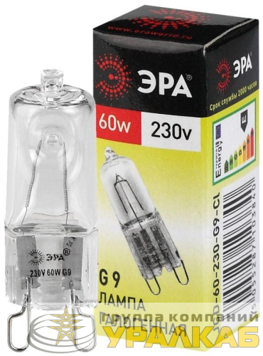 Лампа галогенная G9-JCD-60-230V-Cl 60Вт капсула G9 230В Эра 