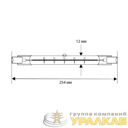 Лампа галогенная J254 1500Вт линейная R7s 3000К 240В лин. 254мм Camelion 