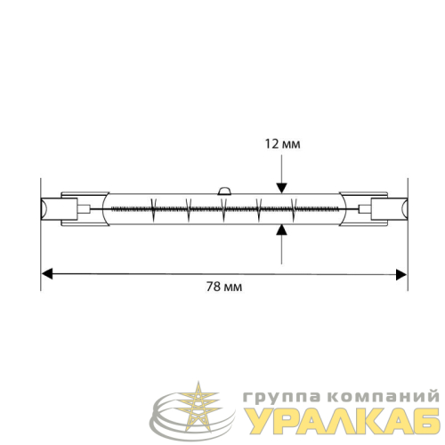 Лампа галогенная J78 100Вт линейная R7s 3000К 240В лин. 78мм Camelion 