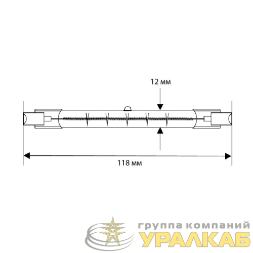 Лампа галогенная J118 300Вт линейная R7s 3000К 240В лин. 118мм Camelion 