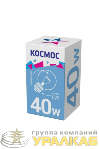 Лампа накаливания Шар 40Вт E27 прозр. Космос 