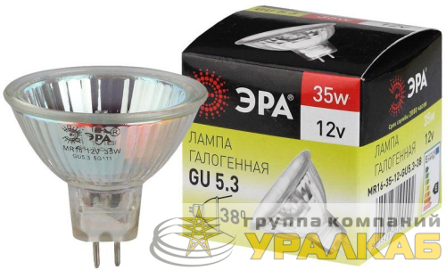 Лампа галогенная GU5.3-MR16-35W-12V-Cl ЭРА 
