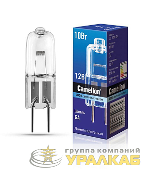 Лампа галогенная JC 10Вт 12В капс. g4 Camelion 