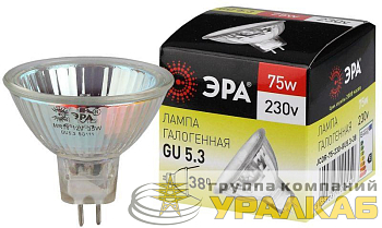 Лампа галогенная GU5.3-JCDR (MR16) -75W-230V-Cl ЭРА 