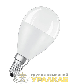 Лампа светодиодная LED Value LVCLP75 10SW/830 10Вт шар матовая E14 230В 10х1 RU OSRAM 