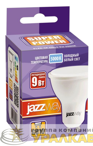 Лампа светодиодная PLED-SP 9Вт PAR16 5000К холод. бел. GU10 720лм 230В JazzWay 