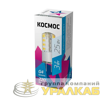 Лампа светодиодная 3Вт 220В G4 4500К КОСМОС 