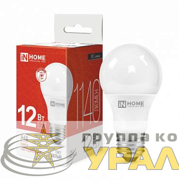 Лампа светодиодная LED-A60-VC 12Вт грушевидная 4000К нейтр. бел. E27 1140лм 230В IN HOME 