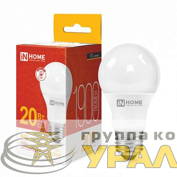 Лампа светодиодная LED-A60-VC 20Вт грушевидная 3000К тепл. бел. E27 1900лм 230В IN HOME 