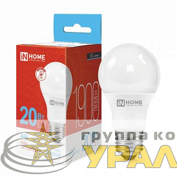 Лампа светодиодная LED-A60-VC 20Вт грушевидная 6500К холод. бел. E27 1900лм 230В IN HOME 