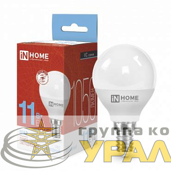 Лампа светодиодная LED-ШАР-VC 11Вт шар 6500К холод. бел. E14 1050лм 230В IN HOME 