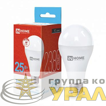 Лампа светодиодная LED-A65-VC 25Вт грушевидная 6500К холод. бел. E27 2380лм 230В IN HOME 