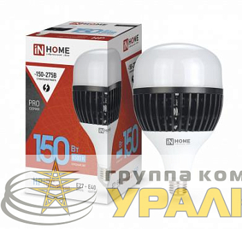 Лампа светодиодная LED-HP-PRO 150Вт грушевидная 6500К холод. бел. E27 14250лм 150-275В с адаптером E40 бел. IN HOME 