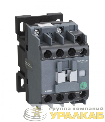 Контактор MC1E 3п 9А кат. 220В/230В AC 1НО+1НЗ SE 