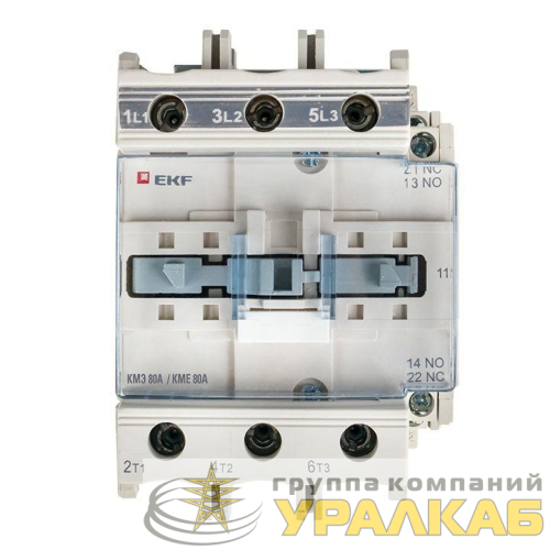 Контактор КМЭ 80А кат. 380В AC 1НО+1НЗ EKF 