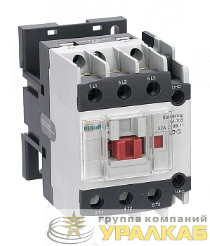 Контактор КМ-103 32А кат. 220В AC 1НО+1НЗ AC-3 DEKraft 